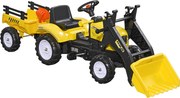 HOMCOM Tractor Copii pentru Copii de 3 Ani cu Pedale și Excavator, 167x41x52 cm, Galben | Aosom Romania