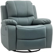 HOMCOM Relaxsessel cu înclinare până la 135°, rotire la 360 de grade, 93 cm x 100 cm x 98 cm, cadru din oțel, Verde | Aosom Romania