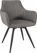 Scaun BALLO, gri inchis/negru, stofa clasica/metal, 56x45x84 cm