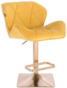 HR111KW Scaun Galbenă Velur cu Bază Aurie