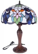 Lampa de masa Tiffany Blueflower h 62 cm, abajur 40 cm
