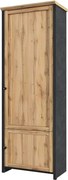 Dulap NICOLE, stejar wotan/gri antracit, PAL laminat, cu 2 usi, 71x42x