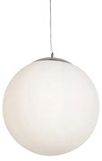 Lampă suspendată inteligentă scandinavă argintie cu sticlă opal 50cm incl. WiFi A60 - Ball 50