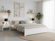 Pat dublu Culoare alb, IKAROS 160 x 200 cm Saltele: Fara saltea, Somiera pat: Cu lamele drepte