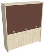 Dulap înalt Verno 188 x 46 x 210 cm, uși combinate, salcâm / maro