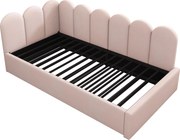 Pat de zi tapițat cu pat extensibil, canapea de dormit 2-în-1 cu tapițerie din catifea și somieră, fără saltea, pat principal 90x200 cm / pat extensibil 90x190 cm, Roz