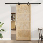 vidaXL Ușă Culisantă Manual Natural și negru 83 x 202 cm