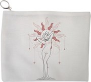 Portfard Cosmetice tip Plic, model Feminine Solar Aura, 23x18 cm, Alb, BEKZ®