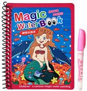 Carte de colorat cu apă, reutilizabilă, Magic WaterBook, Sirene