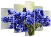 Tablou buchet cu flori albastre (150x105 cm)