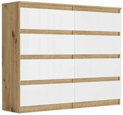 Comoda cu 8 sertare R-120-S8 - diferite variante de culoare artisan mix alb