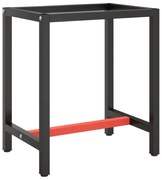 vidaXL Cadru banc de lucru, negru mat/roșu mat, 70x50x79 cm, metal