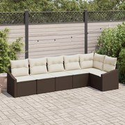 vidaXL Set de canapele pentru grădină 6 pcs Maro Rattan poli