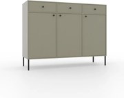 Comodă cu trei usi si trei sertare. 124x41x95cm, Tili System, ADRK Furniture (Culoare: Negru / Negru)