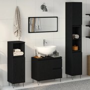 vidaXL Set de Mobilier pentru Baie 3 pcs Stejar Negru 30 x 30 x 190 cm