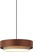 Lampă suspendată modernă bronz închis cu taupe 50cm 3 lumini - Drum Duo