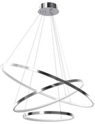 Lustră LED pe cablu HOOP LED/93W/230V d. 80 cm 4000K crom lucios