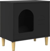 vidaXL Casa pentru pisici Negru 51 x 30 x 52 cm Lemn compozit