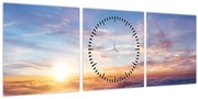 Tablou - Apus de soare deasupra norilor (cu ceas) (90x30 cm)