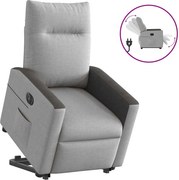 vidaXL Scaun reclinabil electric, țesătură gri nor