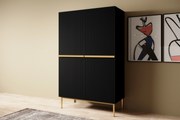 Bufeta Nicole 100 cm - picioare negru mat / auriu