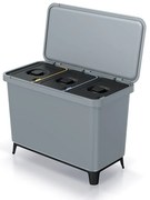 Coș de gunoi, 3 x 10 l, gri