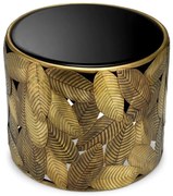 Masuta Laterala Design LUX, Alama, Sticla, Negru, Botanico