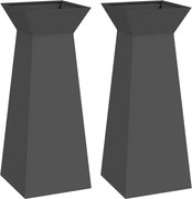vidaXL Vază pe pilon 2 pcs Negru 40 x 40 x 100 cm