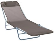 Outsunny Sezlong de Grădină Reglabil, Confortabil, din Textilena, Culoare Cafea, 182x56x28cm | Aosom Romania