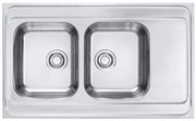 Chiuveta bucatarie inox satin cu doua cuve si picurator Alveus Classic Pro 80