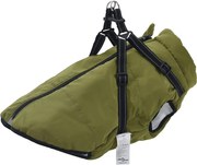 vidaXL Haină câini cu ham impermeabilă reflectorizantă, verde kaki L52