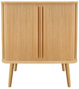 Comodă în culoare naturală înaltă cu aspect de lemn de stejar cu ușă glisantă 83x95 cm Rove – Woodman