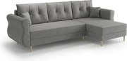 Canapea extensibila de colt SILVIANO, gri, reversibila, 230x140 cm