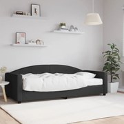 vidaXL Pat de zi cu saltea, negru, 90x200 cm, textil