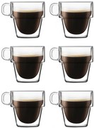 Set 6 cani cafea Altmore, sticla borosilicat, pereti dubli, 250 ml