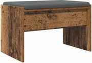 vidaXL Bancă pentru hol cu pernă Lemn vechi 63 x 38 x 40 cm