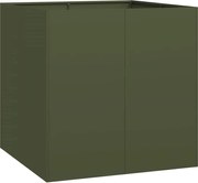 vidaXL Jardinieră verde măsline 80x80x80 cm oțel