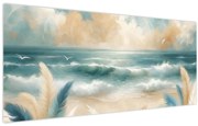 Tablou – Plajă pictată în culori delicate (120x50 cm)