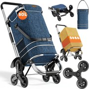 Geantă de cumpărături pe roți pentru scări COMFORT, 50L, albastru Monzana