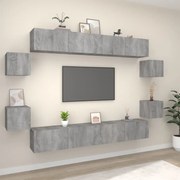 vidaXL Set dulap TV, 8 piese, gri sonoma, lemn prelucrat