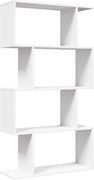 vidaXL Bibliotecă separatoare de cameră cu 4 niveluri, albă, 70x24x129 cm, lemn stratificat