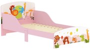 AIYAPLAY Pat pentru Copii 3+ Ani cu Margini Înalțate și Bariere Roz | Aosom Romania