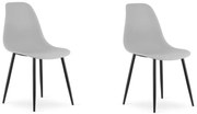 Set 2 scaune gri deschis OSAKA cu picioare negre