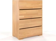Comodă lemn masiv TerraCraft Fag 4 Sertare, 80 × 45 × 108 cm - Natural