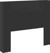 vidaXL Tăblie cap cu raft Negru 120 x 16,5 x 103,5 cm Lemn compozit