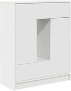 vidaXL Bufetă cu sertare și uși alb 73x31x90 cm