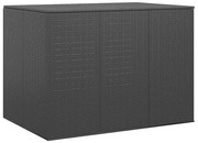 vidaXL Ladă de perne pentru grădină, negru, 145x100x103 cm, PE ratan