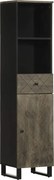 vidaXL Dulap de baie, negru, 38x33x160 cm, lemn masiv de mango
