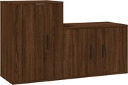 vidaXL Set dulapuri TV, 2 piese, stejar maro, lemn prelucrat
