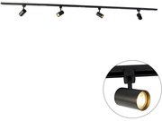 Sistem de șine modern negru cu 4 lumini monofazate - Yade